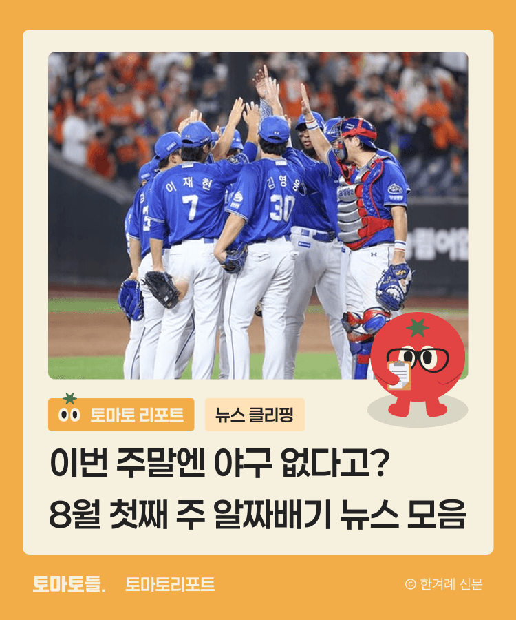 이번 주말엔 야구 없다고? 8월 첫째 주 알짜배기 뉴스 모음