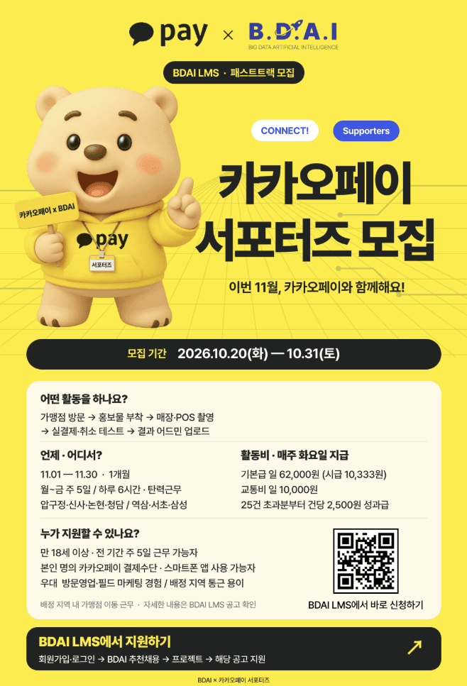 BDAI × 카카오페이 서포터즈 모집